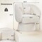 Barrel Swivel Chair Plush Fabric 360 Degree Rotation with Supportive Arms